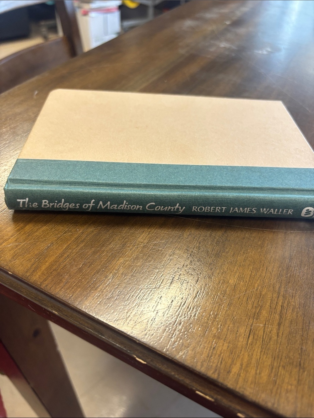 Hardcover Book - The Bridges of Madison County in Teal and Cream